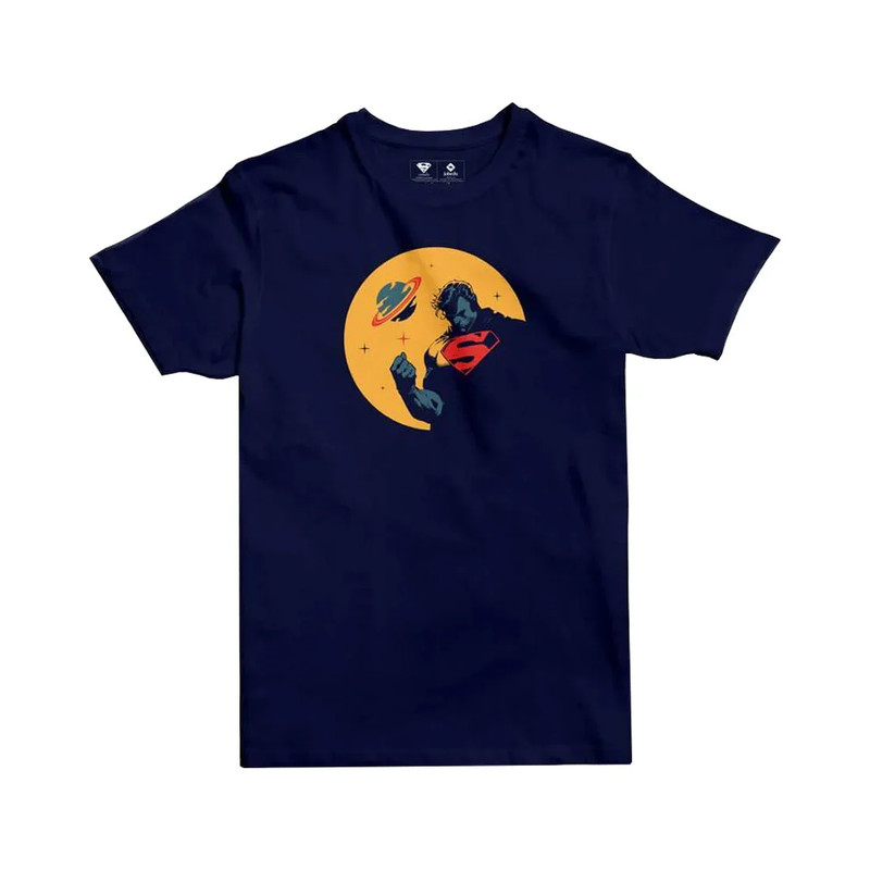 Jobedu Superman Minimal T-shirt - Navy - تي-شيرت - Size:Small